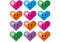 Colorful pattern of heart shaped smiley faces Royalty Free Stock Photo
